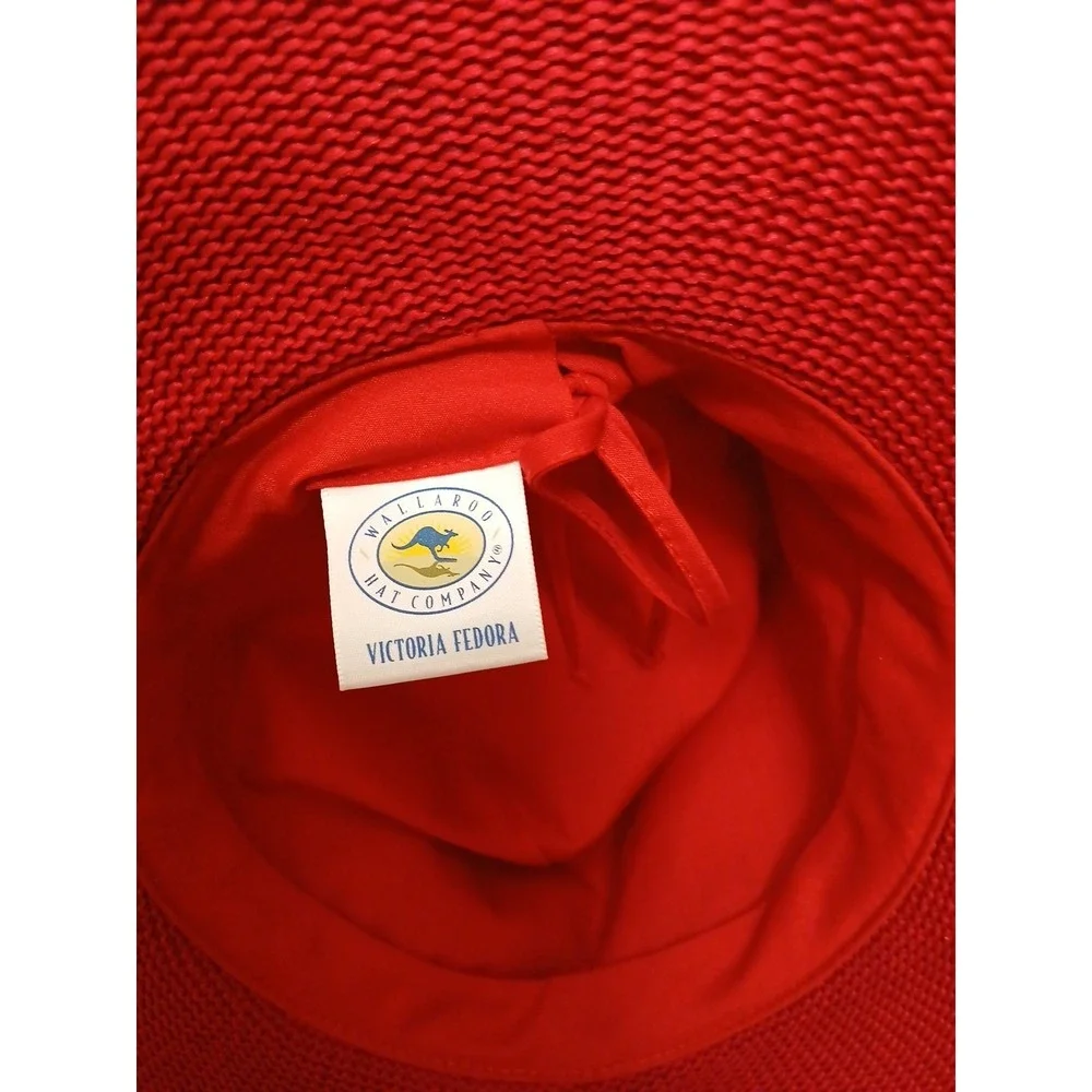 Wallaroo Hat Company Victoria Women's Fedora Red 2017 No Size Listed Spot Clean - Picture 6 of 6